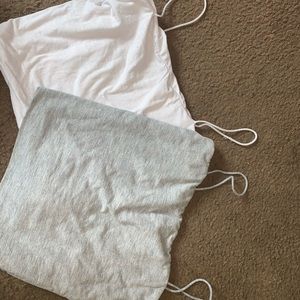 Grey & white tank tops